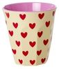 Rice Melamin Becher Darling Hearts Print Medium Melaminbecher Creme Herzenmuster Bild 5