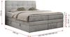 Boxspringbett mit Kopfteil und Topper, Polsterbett - LUKA-KING - 160x200cm - Hellgrau Velours - H3 Bild 5
