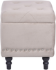 Pouf LORETTO Beige Samtstoff 37 cm 37 cm Bild 4