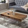 Couchtisch BAGLI Massiv-Holz Sheesham 110 cm breit Wohnzimmer-Tisch Design Metallbeine Landhaus-Stil Beistelltisch Bild 2