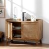 Casâme 'PALMO' Anrichte mit 2 Türen und Geflecht Rattan - L110 cm - Helles Holz Bild 5