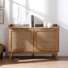 Casâme 'PALMO' Anrichte mit 2 Türen und Geflecht Rattan - L110 cm - Helles Holz Bild 4