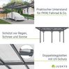 Juskys Carport mit Flachdach 5x3 m - Überdachung aus Aluminium mit Doppelstegplatten - Unterstand für Autos - freistehende Montage - Dunkelgrau Bild 4