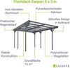 Juskys Carport mit Flachdach 5x3 m - Überdachung aus Aluminium mit Doppelstegplatten - Unterstand für Autos - freistehende Montage - Dunkelgrau Bild 3