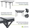Juskys Carport mit Flachdach 5x3 m - Überdachung aus Aluminium mit Doppelstegplatten - Unterstand für Autos - freistehende Montage - Dunkelgrau Bild 5