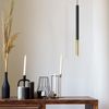 LED Pendelleuchte, Stahl, schwarz-gold, H 110 cm Bild 4
