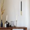 LED Pendelleuchte, Stahl, schwarz-gold, H 110 cm Bild 4