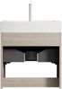 Badezimmer-Waschtisch, Wandmontie mit weißem Rechteckigem Resin-Integralbecken Sperrholz Schrank mit eine Schublade und ein Offenes Regal Vormontiert, Sperrholz/Resin, Eiche Hell Holzmaserung, 55cm Bild 4