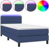 vidaXL Boxspringbett mit Matratze & LED Blau 90x200 cm Stoff 3133211 Bild 2
