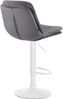 Barhocker MITUN - Samt Dunkelgrau 46x54x94 cm Weiß | Barstuhl Höhenverstellbar Mit Lehne Drehbar Tresenhocker Tresenstuhl Kneipenhocker Kneipenstuhl Bild 4