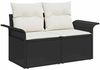 vidaXL Gartensofa-set mit Kissen 6 pcs Schwarz Poly-Rattan 3347313 Bild 4