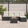 vidaXL Gartensofa-set mit Kissen 6 pcs Schwarz Poly-Rattan 3347313 Bild 3