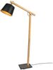 Trio Leuchten LED Stehlampe dimmbar, Holz schwarz / gold, Höhe 156cm Bild 2