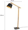 Trio Leuchten LED Stehlampe dimmbar, Holz schwarz / gold, Höhe 156cm Bild 4