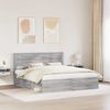 vidaXL Bettrahmen Graues Sonoma 200 x 200 cm Massives Kiefernholz 3409724 Bild 3