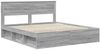 vidaXL Bettrahmen Graues Sonoma 200 x 200 cm Massives Kiefernholz 3409724 Bild 4