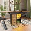 Esstisch Teleskoptisch(110-140×80cm), klappbarer Küchentisch für 4-6 Personen, Ausziehbarer Esstisch ,platzsparender Küchentisch,für Küche und Wohnzimmer,Tisch mit LED-Beleuchtung Bild 5