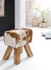 Kadima Design Ziegenfell-Sitzhocker, Moderner Landhausstil, Haarleder - Komfortabel & Stilvoll. Braun, Material: Tierfell, 40x30x47 cm Bild 3