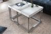 LebensWohnArt 'MENTO' Couchtisch-Set, 3er Set, abnehmbare Tabletts, Holzwerkstoff/ Metall, Weiß, 75cm Bild 3