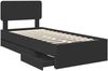 vidaXL Bettrahmen mit Schubladen Schwarz 75 x 190 cm Holzwerkstoff 3412235 Bild 5