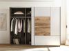 Schwebetürenschrank >Jump< in Eiche dunkel Dekor / Weiß - 270x210x62,4 (BxHxT) Bild 2