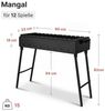 BIG-PAN Grillbesteck-Set Klappbar Mangal für 12 Spieße 80cm Grillfächer Bild 3