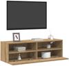 2-tlg. TV-Wandschrank, Fernsehschrank Artisan-Eiche 100 x 30 x 30 cm Bild 3