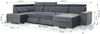 Wohnlandschaft Schlafsofa NOLAN ink USB Stoff Monolith Dunkelblau Ottomane Links Bild 4