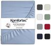 Komfortec Spannbettlaken 90x200 Baumwolle Jersey Bettlaken, Oeko-Tex Zertifiziert für Boxspring, Topper, Rundumgummi für Perfekte Passform, Weich & Atmungsaktiv, Pflegeleicht & Formstabil, Hellblau Bild 4