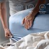 Komfortec Spannbettlaken 90x200 Baumwolle Jersey Bettlaken, Oeko-Tex Zertifiziert für Boxspring, Topper, Rundumgummi für Perfekte Passform, Weich & Atmungsaktiv, Pflegeleicht & Formstabil, Hellblau Bild 2