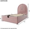 Polsterbett 90×190 cm mit hydraulischem Bettkasten, Samtbezug in Rosa, ohne Matratze Bild 5