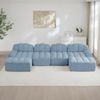 4-Sitzer modulares Sofa H 79 x T 366 x B 165 cm aus granuliertem Fleece in Blau, flexibel als U- oder L-Form Bild 2