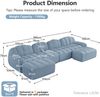 4-Sitzer modulares Sofa H 79 x T 366 x B 165 cm aus granuliertem Fleece in Blau, flexibel als U- oder L-Form Bild 5