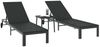 vidaXL Sonnenliege 2-Person 3 pcs Schwarz Poly-Rattan 42004131 Bild 3