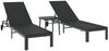 vidaXL Sonnenliege 2-Person 3 pcs Schwarz Poly-Rattan 42004131 Bild 2