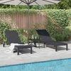 vidaXL Sonnenliege 2-Person 3 pcs Schwarz Poly-Rattan 42004131 Bild 4
