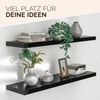 Casaria Wandregal mit Halterung, MDF, Schwarz / Hochglanz, 90 x 23 x 3,8cm Bild 4