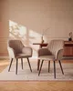 Vente-unique - ELEANA Stuhl SamtStoff Beige - B 59 cm x H 82 cm x L 58 cm Bild 2