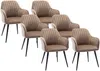 Vente-unique - ELEANA Stuhl SamtStoff Beige - B 59 cm x H 82 cm x L 58 cm Bild 3