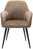 Vente-unique - ELEANA Stuhl SamtStoff Beige - B 59 cm x H 82 cm x L 58 cm Bild 4