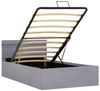 vidaXL Bett mit Bettkasten Hydraulisch LED Hellgrau Stoff 90x200 cm 285606 Bild 4