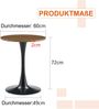 Beistelltisch 60x60x72 cm in Walnussoptik, runde MDF-Tischplatte, Metallgestell Bild 5