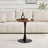 Beistelltisch 60x60x72 cm in Walnussoptik, runde MDF-Tischplatte, Metallgestell Bild 3