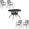 Inko 5-teilige Sitzgruppe Aluminium Guss bronze Tisch Ø 120 cm mit 4 Sesseln Tisch Ø120 cm mit 4x Sessel Urban Bild 5