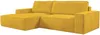 Vente-unique - AMELIA Sofa SamtStoff Gelb - B 167 cm x H 85 cm x L 267 cm Bild 3