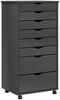 vidaXL Rollschrank mit Schubladen MOSS Grau Massivholz Kiefer 355899 Bild 2