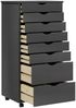 vidaXL Rollschrank mit Schubladen MOSS Grau Massivholz Kiefer 355899 Bild 3