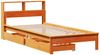 vidaXL Massivholzbett mit Regal ohne Matratze Wachsbraun 90x190 cm 3309832 Bild 3
