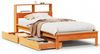 vidaXL Massivholzbett mit Regal ohne Matratze Wachsbraun 90x190 cm 3309832 Bild 2