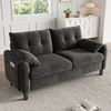 KLAM HOME Sofa Modernes 2-Sitzer Sofa, bequemes Polstersofa aus Chenille Stoff, Polstermöbel im skandinavischen Design, mit dicken Kissen, gemütliche Couch für Wohnzimmer, Schlafzimmer, kleine Wohnung Bild 3